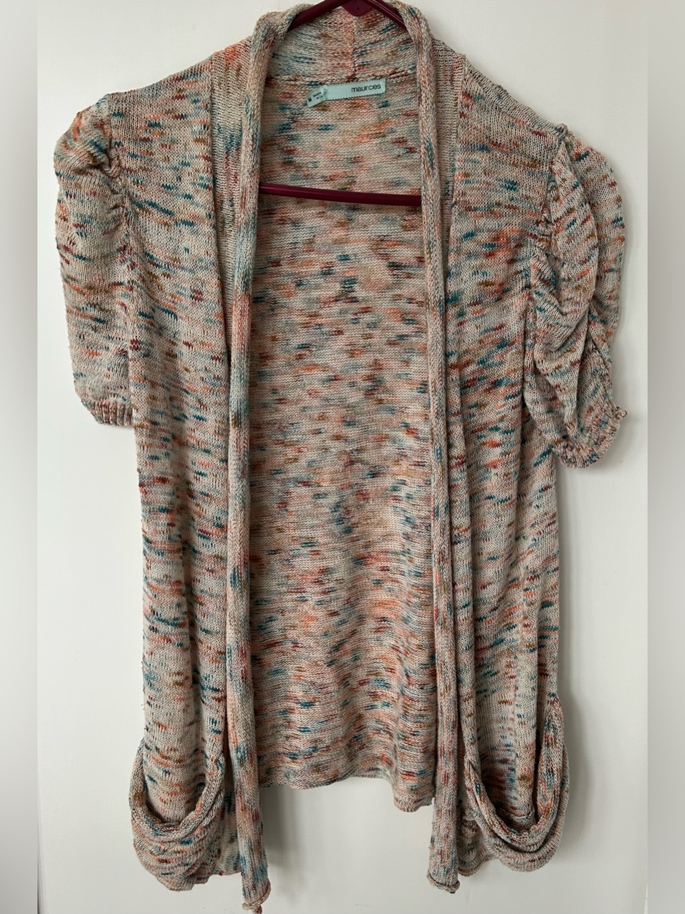 Maurice’s Multicolor Speckled Open-Front Women's Cardigan Sweater- Size M